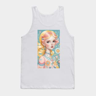 Hilma's Youthful Radiance: Colorful Portrait of Whimsy Tank Top